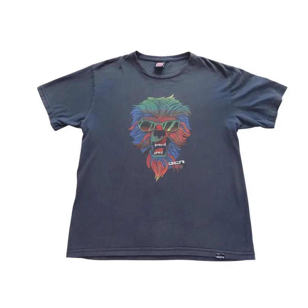 Stylish Graphic Tee with Colorful Lion Design - OCN Brand